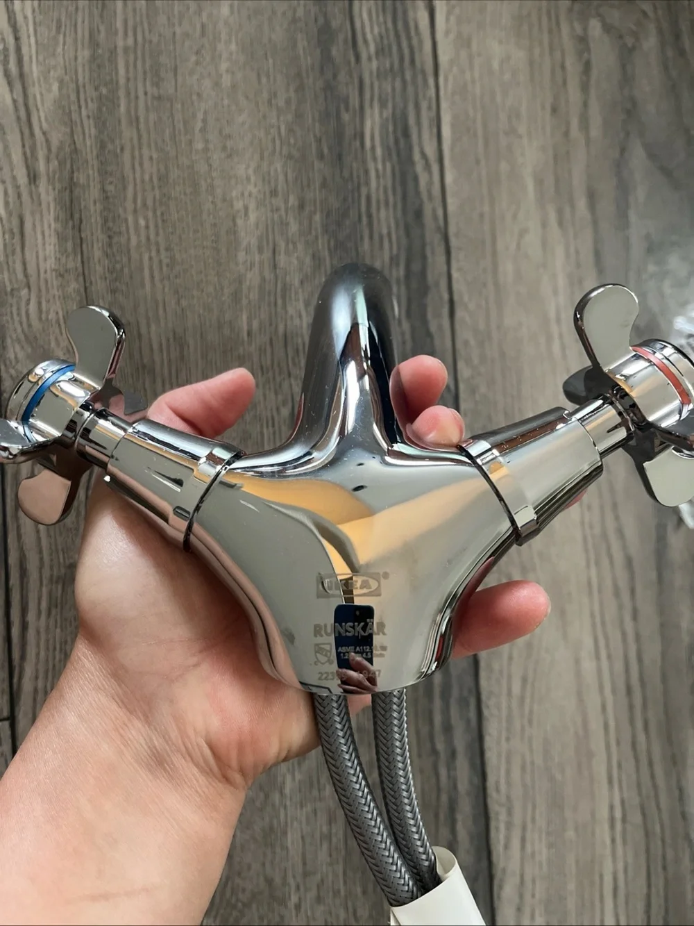 Ikea RUNSKÄR Wash-basin mixer tap Silver Color Chrome Plated Brass With Manual